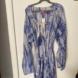 Blue and White Tie-Dye Dress